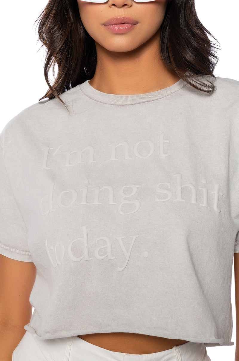 NOTHING TODAY EMBROIDERED CROP TOP
