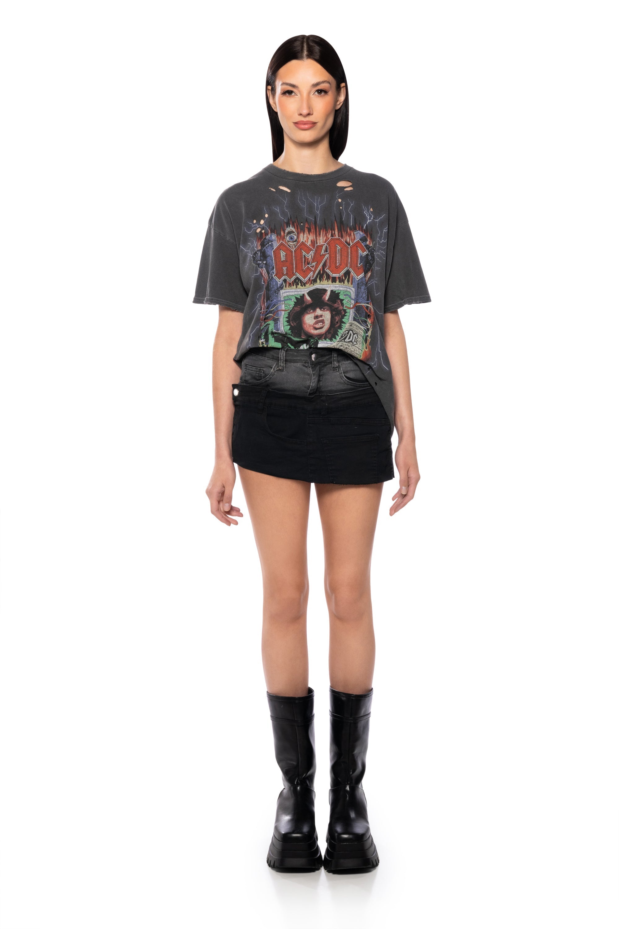 NOTICE ME DENIM MINI SKIRT
