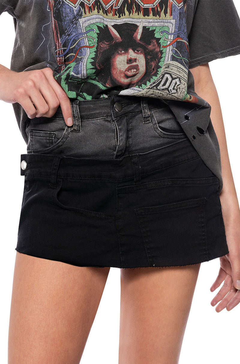 NOTICE ME DENIM MINI SKIRT