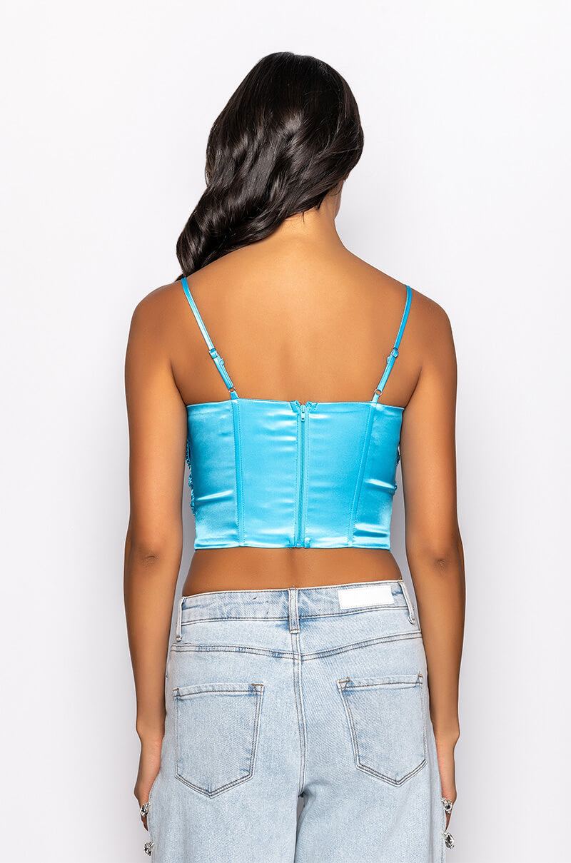 NOVA GIRL RHINESTONE COWL NECK TANK