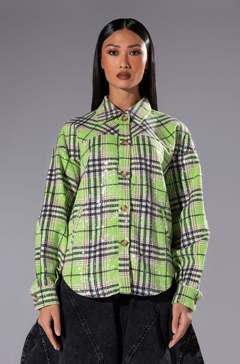 NOW YOU SEE ME SEQUIN SHIRT JACKET