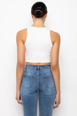 NYX RHINESTONE RIBBED CROP TANK