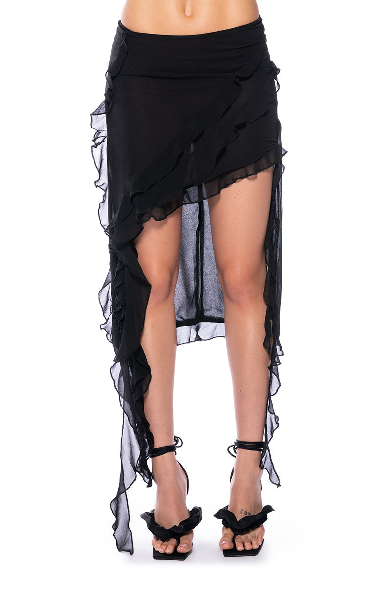 OH DARLING RUFFLE ASYMMETRICAL SKIRT