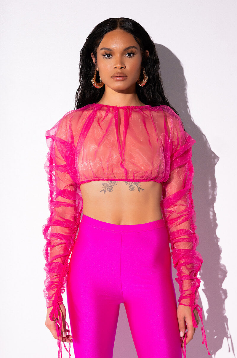 OLD ENGLISH ORGANZA MICRO BLOUSE
