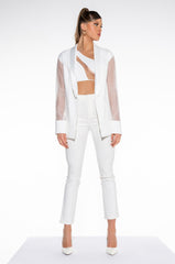 OLIVIER SHEER MIX MEDIA BLAZER
