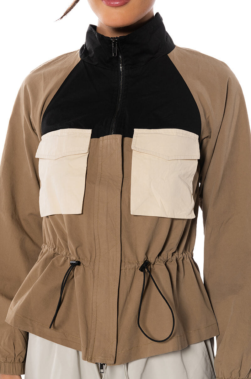 OLLIE OLIVE LONG SLEEVE WAIST SCRUNCHED BLOUSE