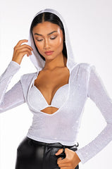 ON MY GRIND LONG SLEEVE HOODED RHINESTONE TWO PIECE SET