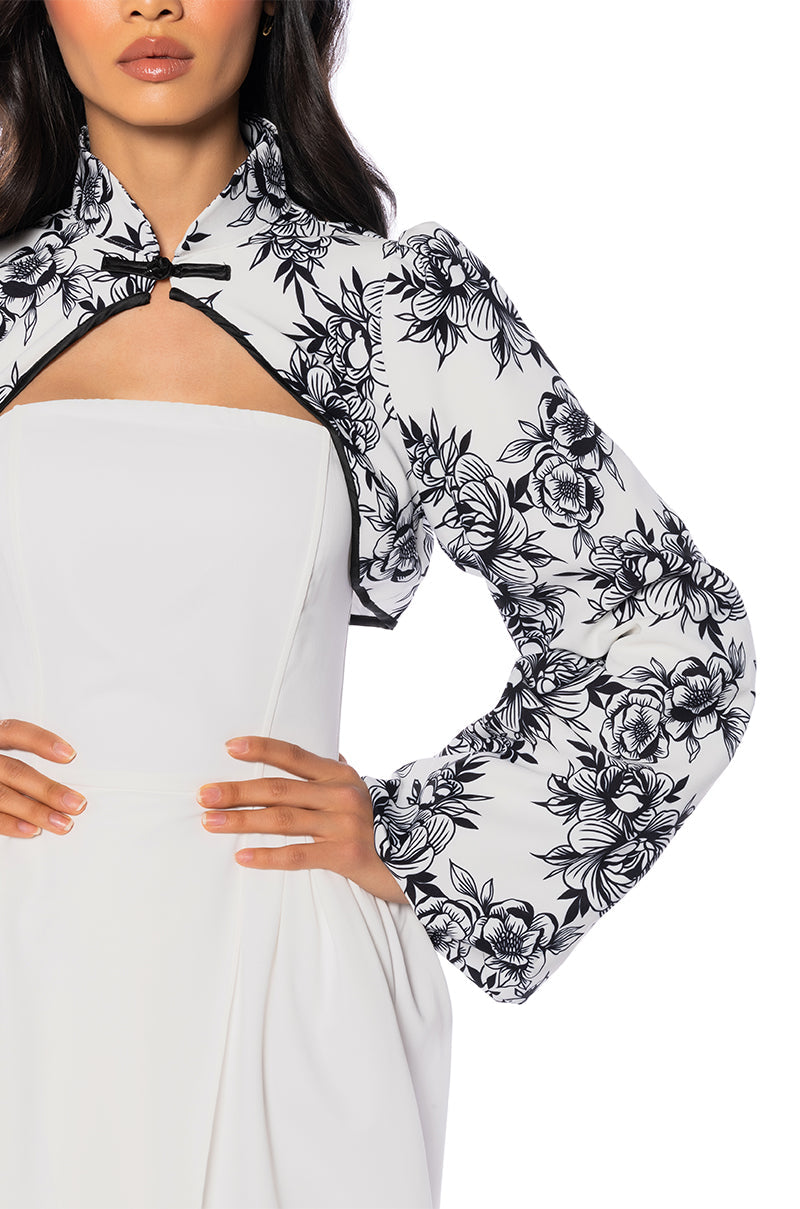 ON SECOND THOUGHT PRINTED BOLERO