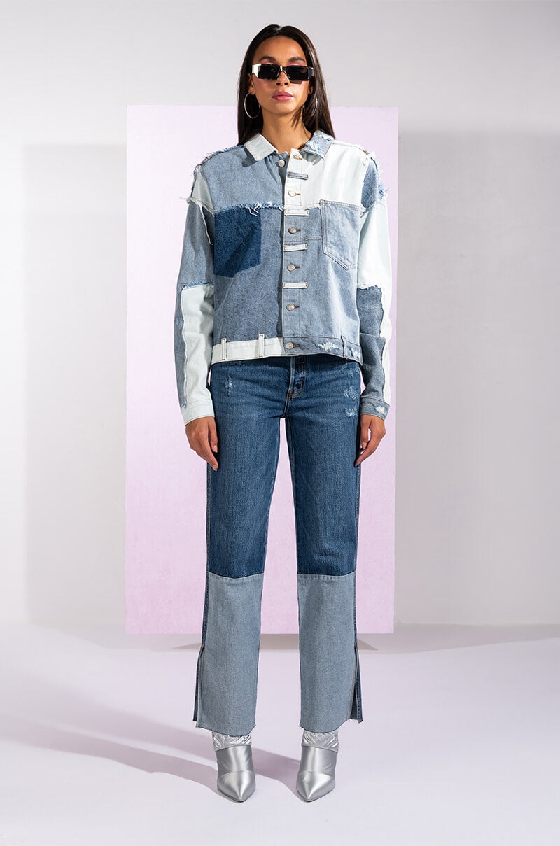PLAY IT AGAIN HIGH RISE STRAIGHT JEANS