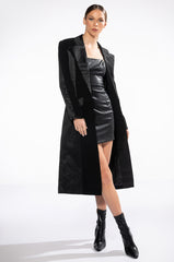 ON THE TOWN SATIN LAPEL TRENCH