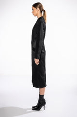 ON THE TOWN SATIN LAPEL TRENCH