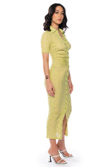 ON TO SOMETHING LACE BUTTON UP MAXI DRESS