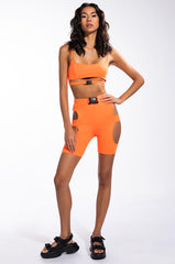 ON YOUR MARKS BUCKLE DETAIL BIKER SHORT
