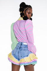 ON YOUR RADAR COLORBLOCK TRIM DENIM SHORT