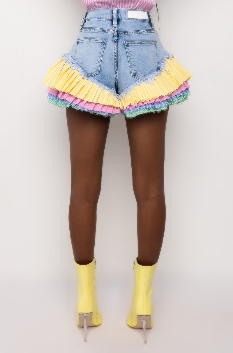 ON YOUR RADAR COLORBLOCK TRIM DENIM SHORT