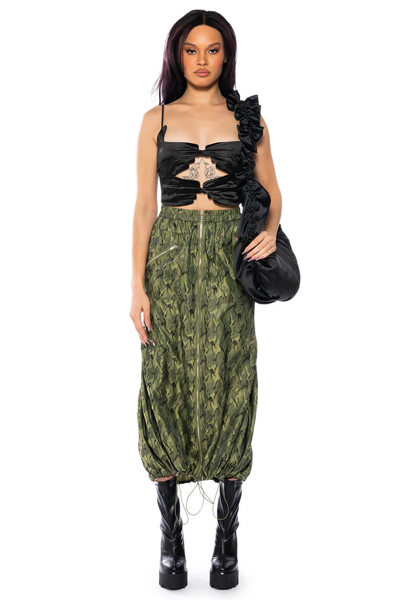 ONE KISS MIDI SKIRT