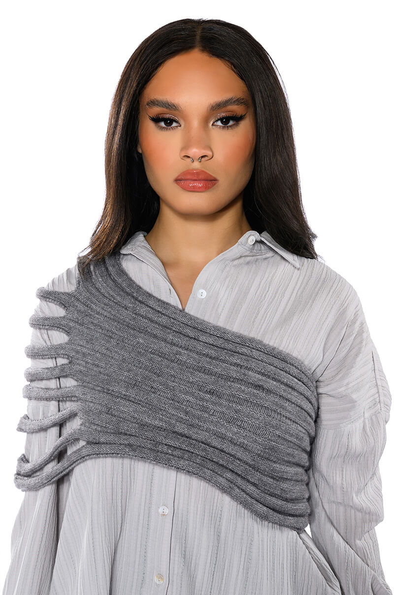 ONE SHOULDER RIB KNIT LAYERING TUBE TOP