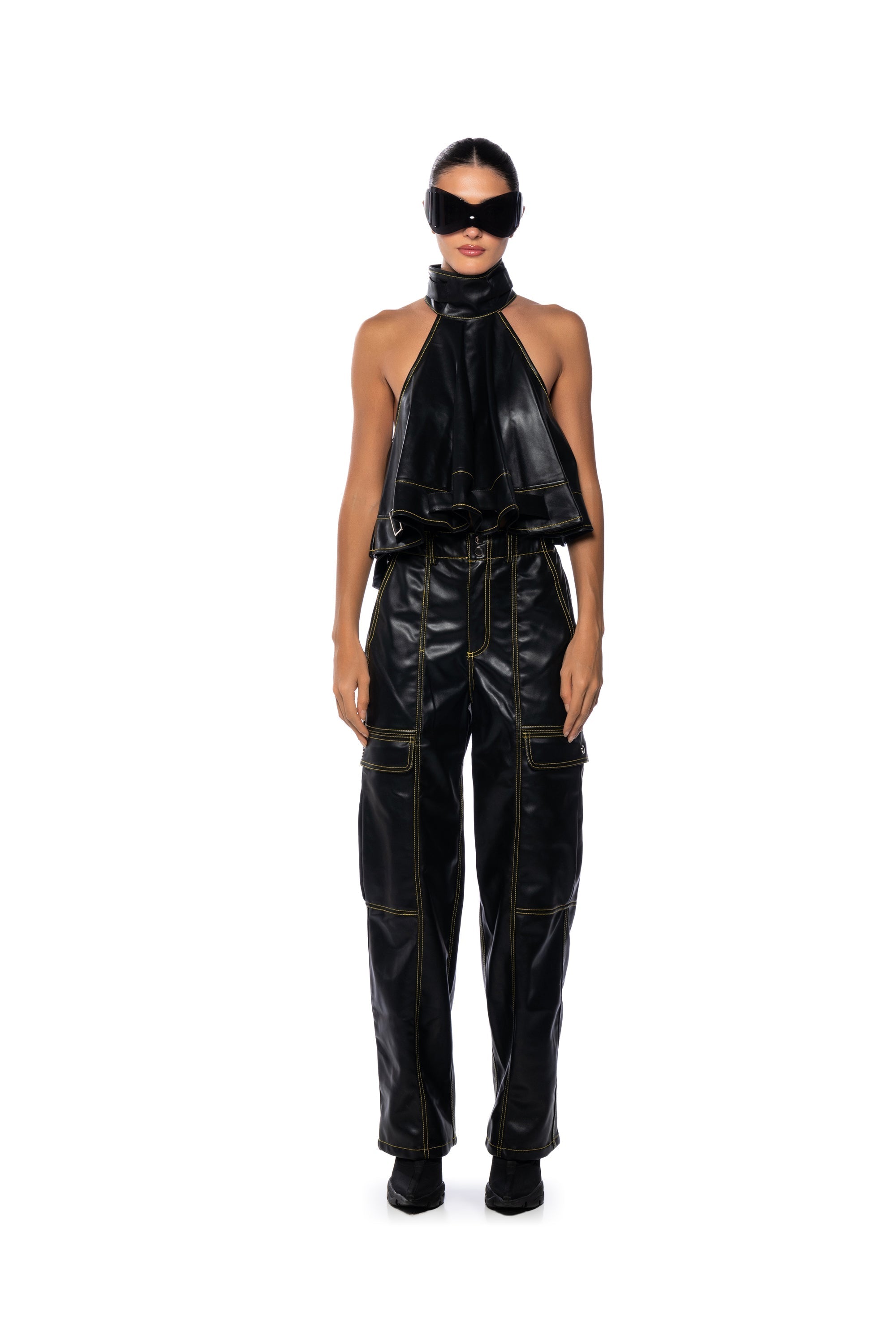 CASSIE CARGO FAUX LEATHER PANT