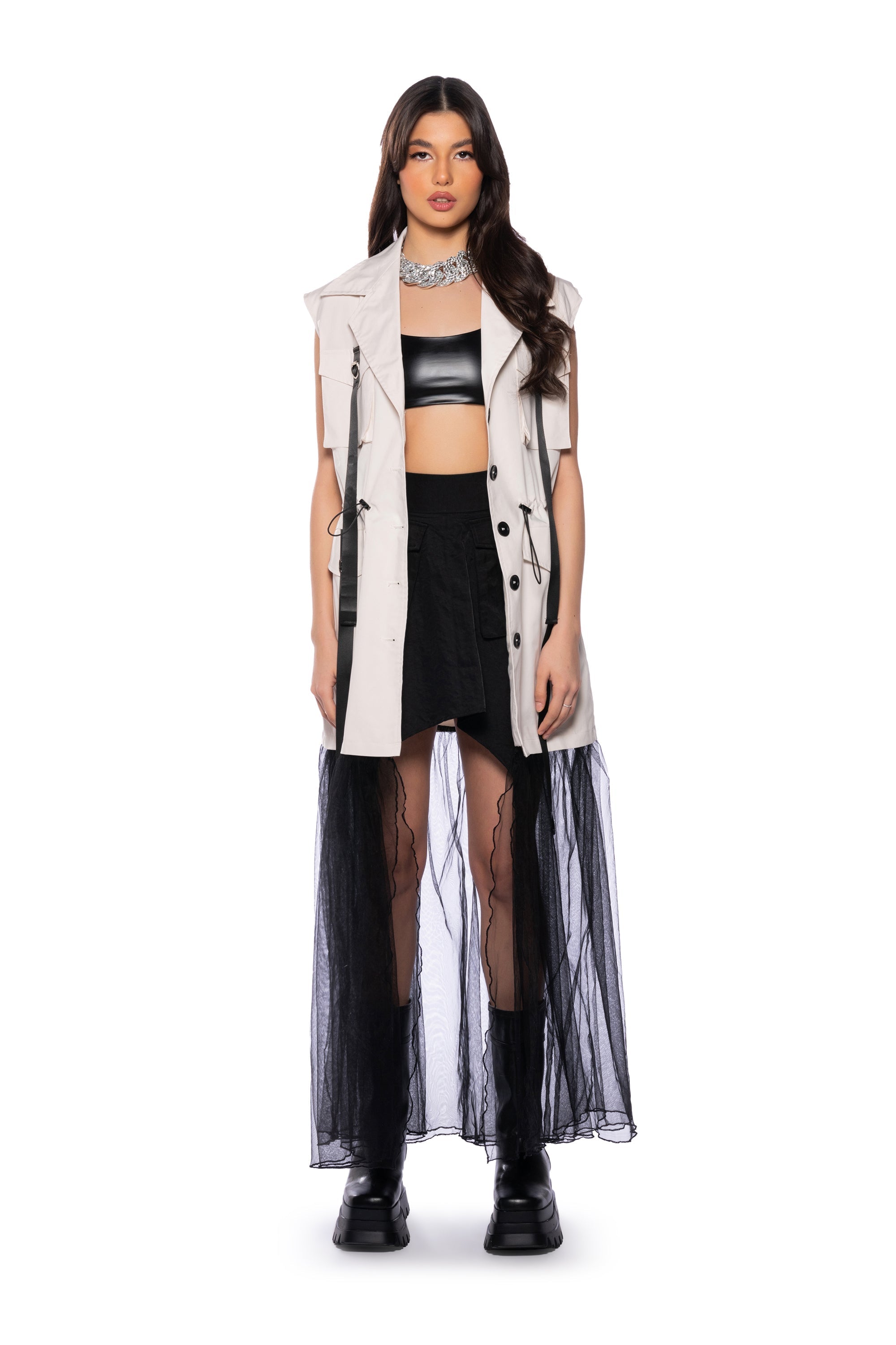 OOPS IM CUTE LONG TULLE SKIRT VEST