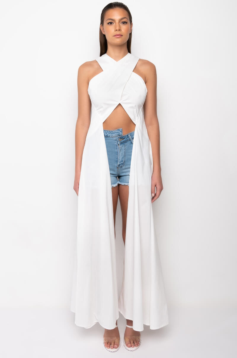 OPPOSITE DIRECTION HIGH WAISTED DENIM SHORTS