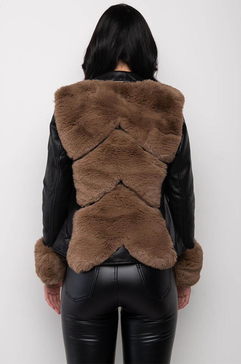 ORION LOLLI FUR MOTO JACKET