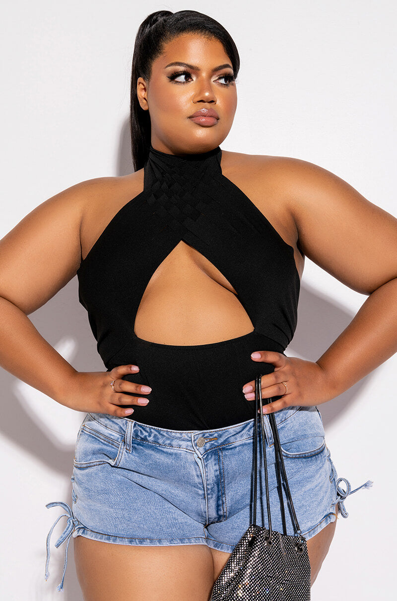 OTW STRAPPY SLEEVELESS HALTER BODYSUIT