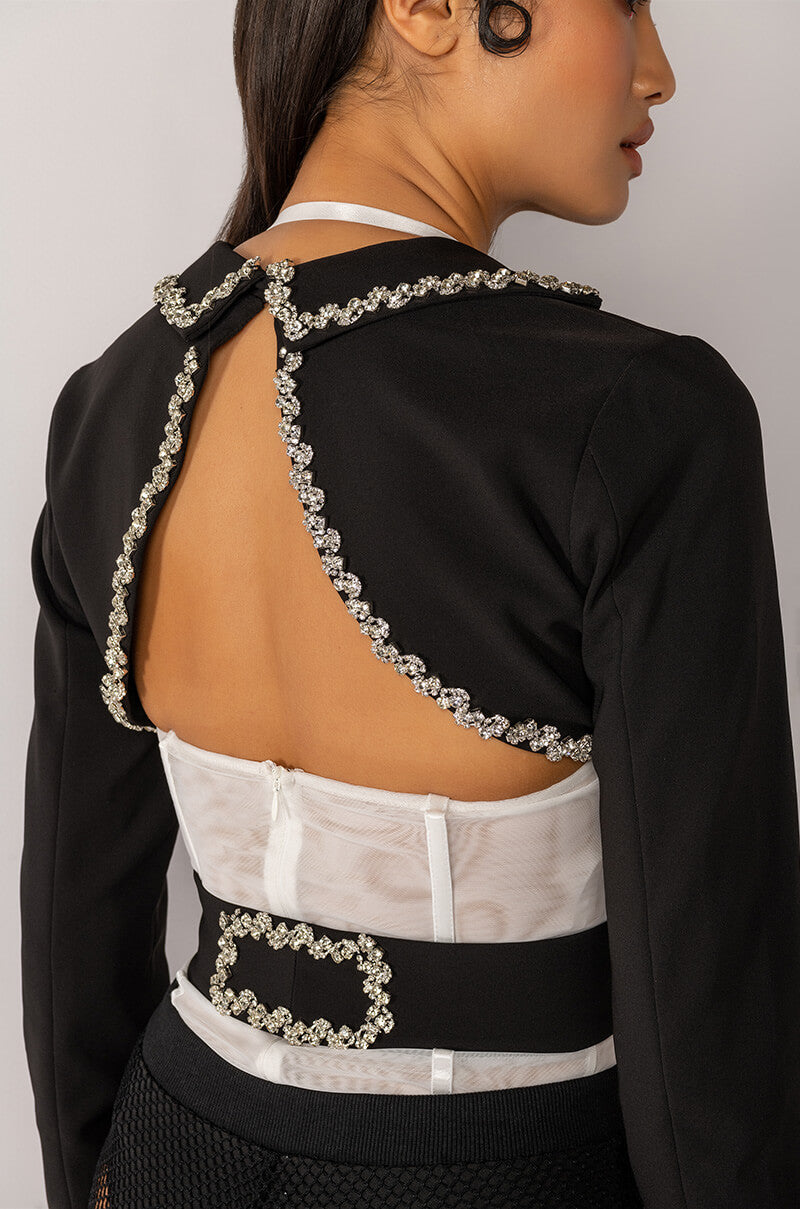 OWN IT EMBELLISHED COLLARED BLOUSE