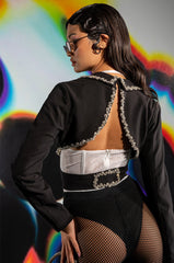 OWN IT EMBELLISHED COLLARED BLOUSE