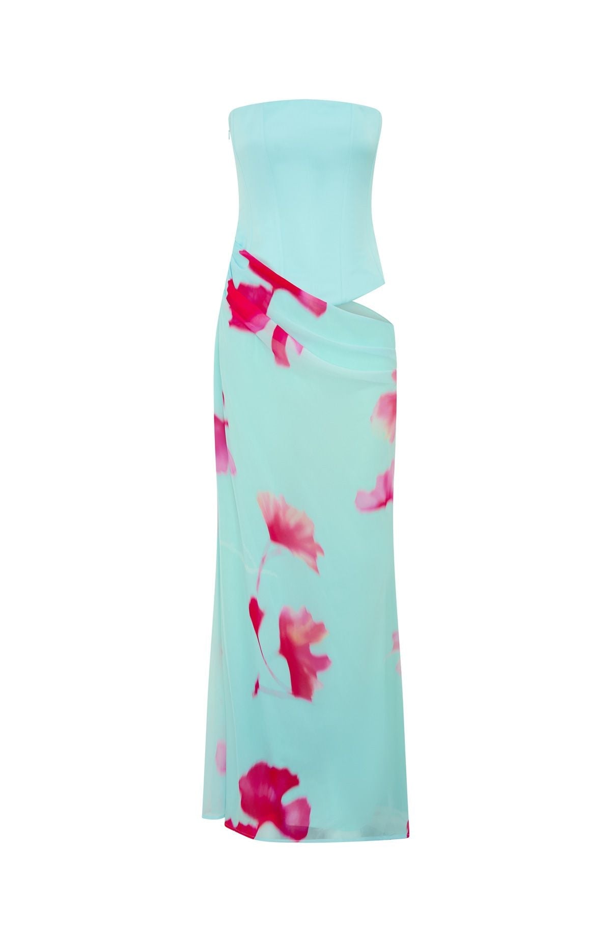 Peach Fizz Strapless Maxi Dress Amalfi Muse