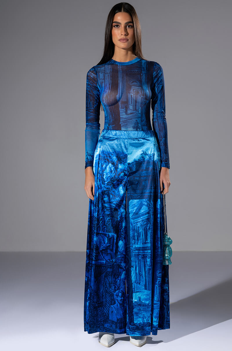 PARADISE LONG SLEEVE ABSTRACT BODY SUIT