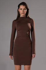 PAXTON ELEVATE RUCHED LONG SLEEVE MINI DRESS