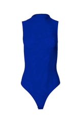 PAXTON SLEEVELESS MESH BODYSUIT IN ROYAL BLUE