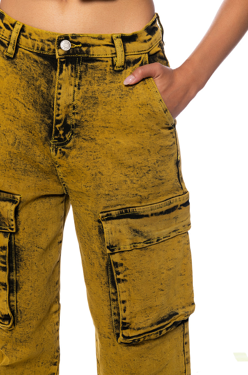 PHOENIX ACID WASH WIDE LEG JEANS