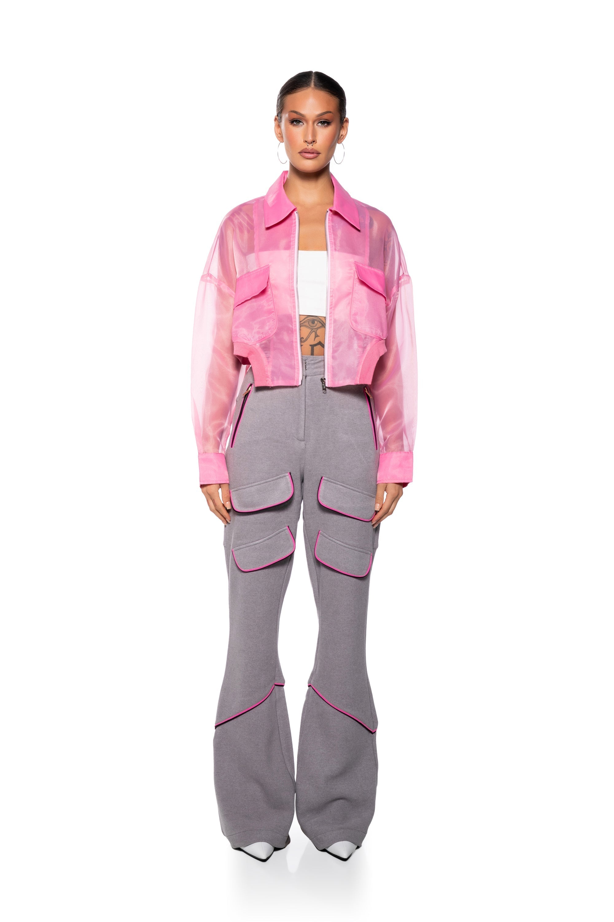 PINK FRIDAY KNIT FLARE TROUSER