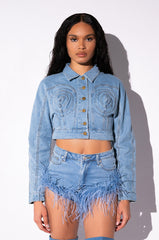 PIQUE TIME CROP DENIM JACKET