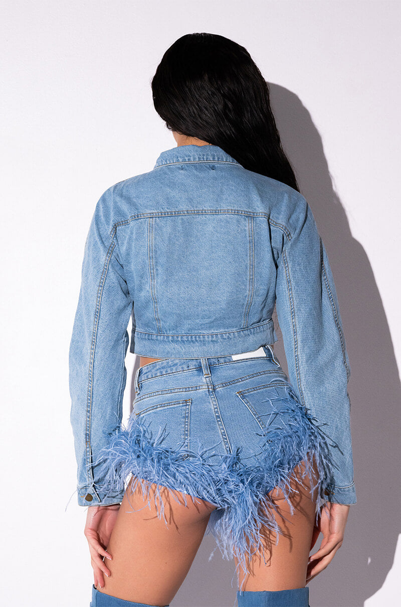 PIQUE TIME CROP DENIM JACKET