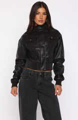 She's Sassy PU Jacket Coffee