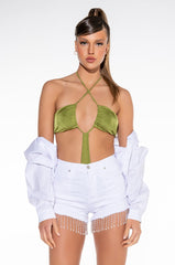 PLAYDATE CUTOUT HALTER BODYSUIT