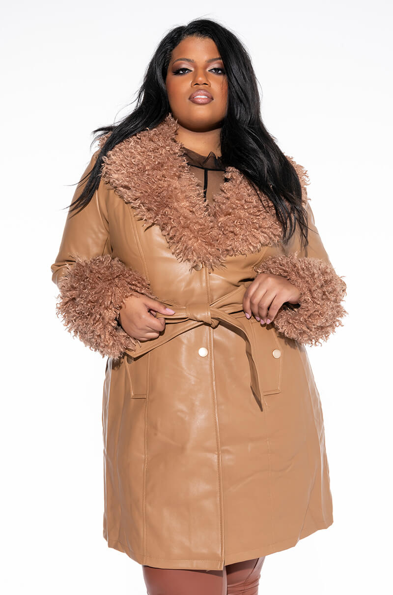 PLUS MOHAIR CAMEL TRENCH