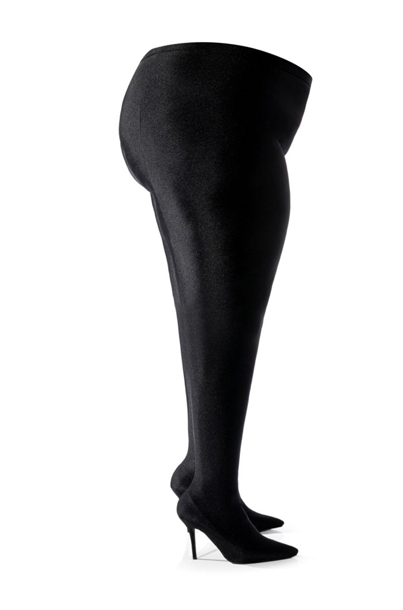 AZALEA WANG STAR STRETCH PLUS SIZE STILETTO PANT BOOT IN BLACK