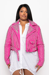 PLUS THE GAZETTE 3000 STUD PARTY ROCK MOTO JACKET