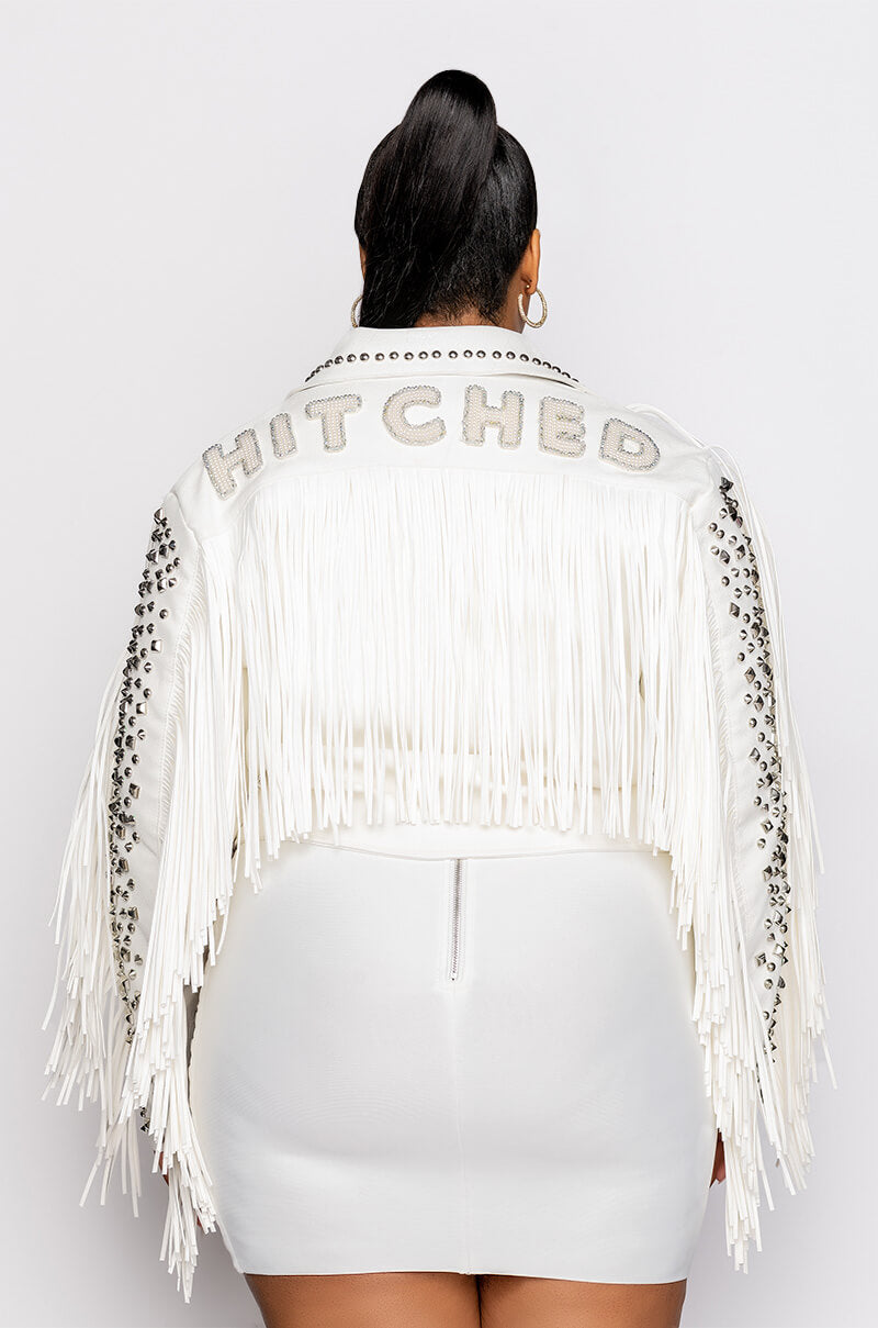 PLUS KARL WON THE JACKPOT FRINGE HITCHED MOTO JACKET