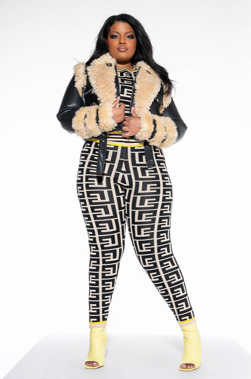 PLUS AZALEA WANG YURI SHERPA MOTO JACKET