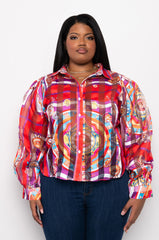 PLUS C'EST LA VIE PRINTED BLOUSE