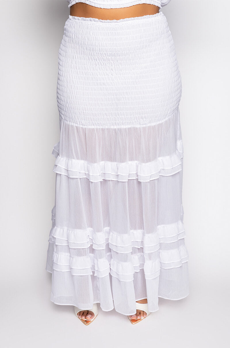 PLUS DELILAH SMOCKED MAXI SKIRT