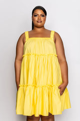 PLUS DREAMER RUFFLE MINI DRESS