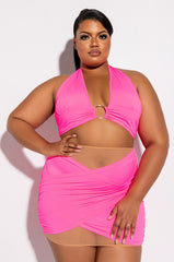 PLUS IN MY OWN LANE CROSS FRONT MINI SKIRT