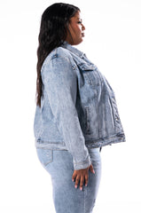 PLUS CLASSIC FIT MID LENGTH DENIM