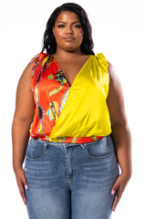 PLUS LELANI BOW DETAIL SLEEVELESS BLOUSE