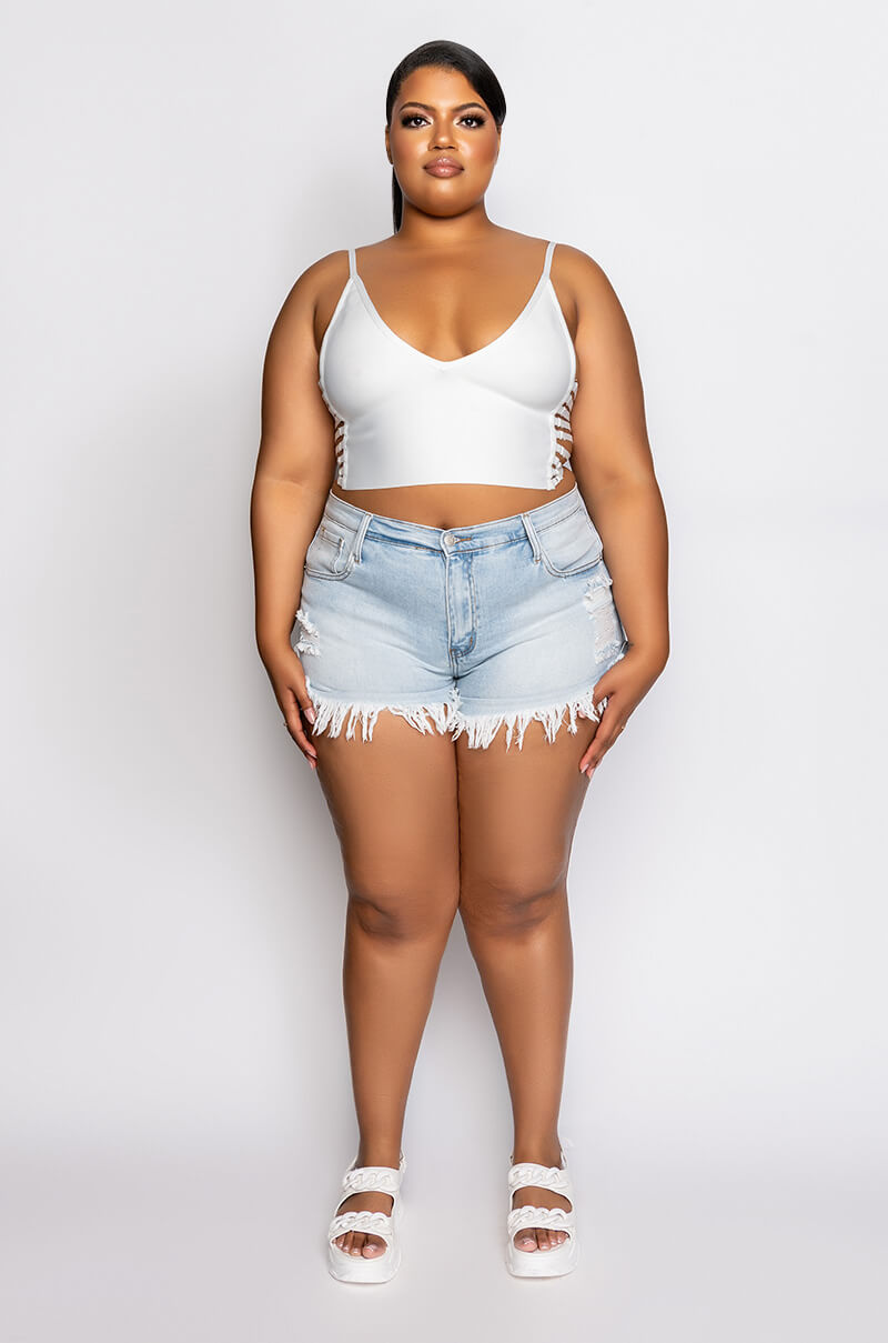 PLUS MAKE IT LAST FOREVER DENIM SHORTS